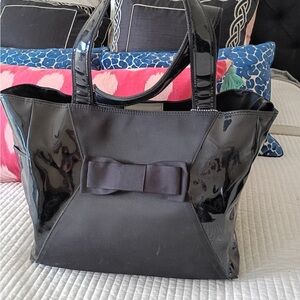 Elegant Black Bow Tote Bag